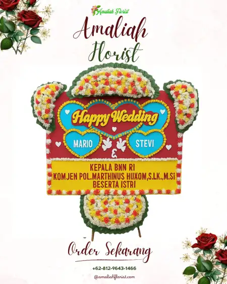 Papan Bunga Pernikahan Mragel
